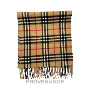 🔴 Vintage Burberrys Scarf Nova Check 100% Cashmere Camel